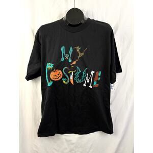 Vintage 90s My Costume Glow In The Dark Halloween T Shirt Black Large NOS
